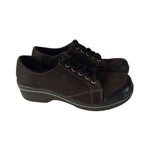 Danskin vegan black lace up shoes nonslip size 7.5 (38)